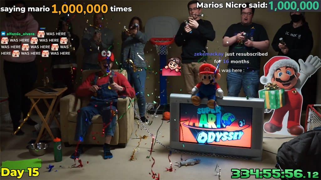 nicro says mario 1 million times