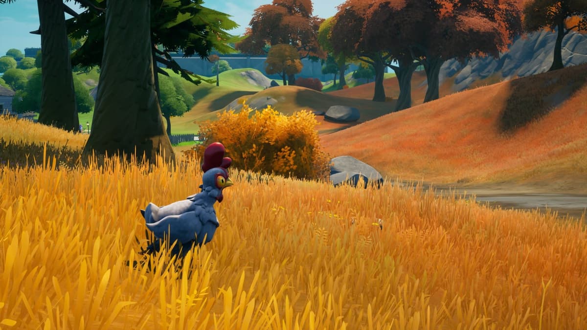 A chicken in Fortnite's Avian Ambush Quests