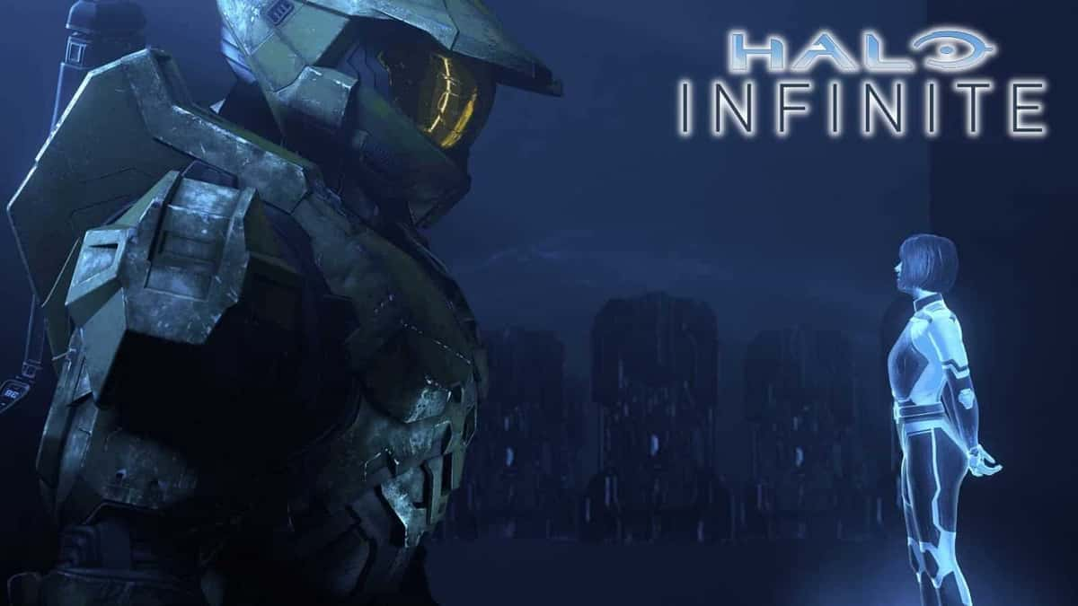 Master Chief looking at Cortana