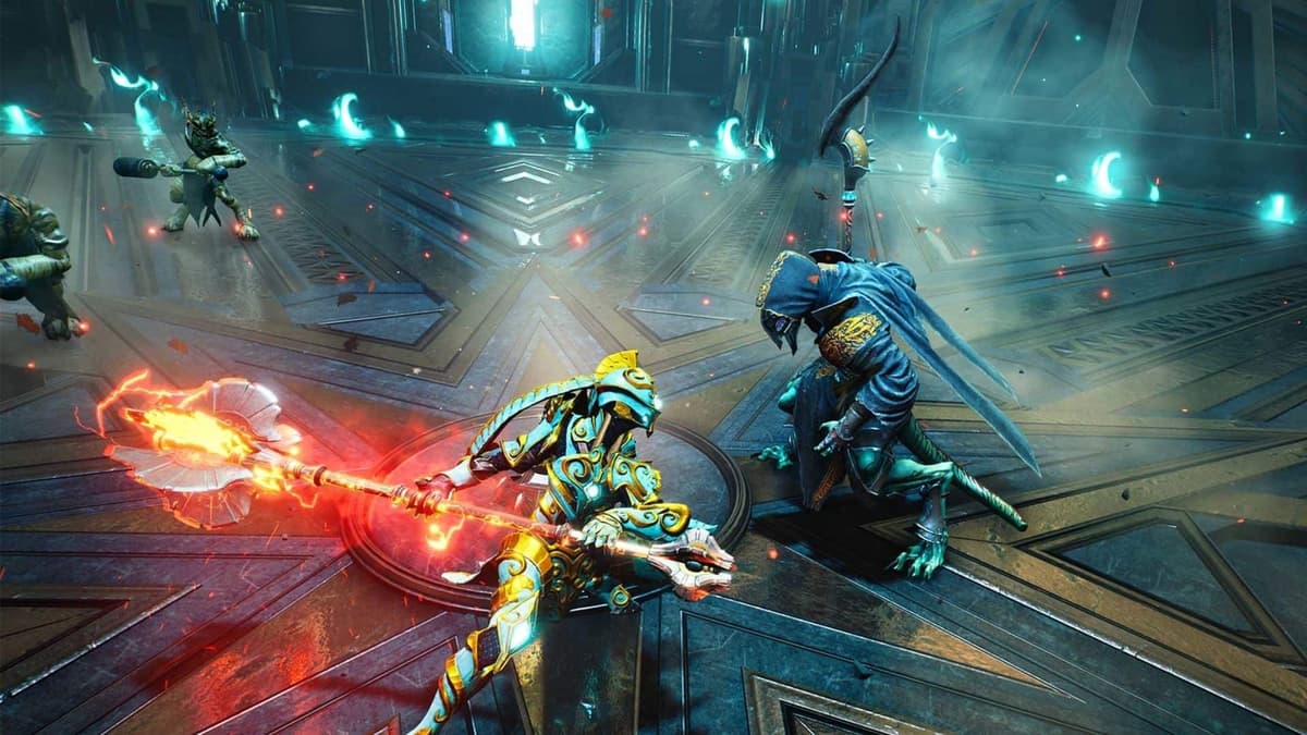 godfall players fighting enemies