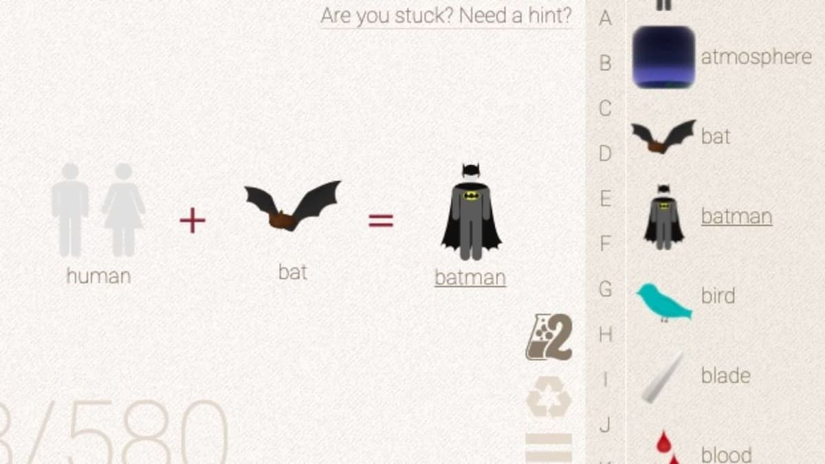 batman recipe in little alchemy