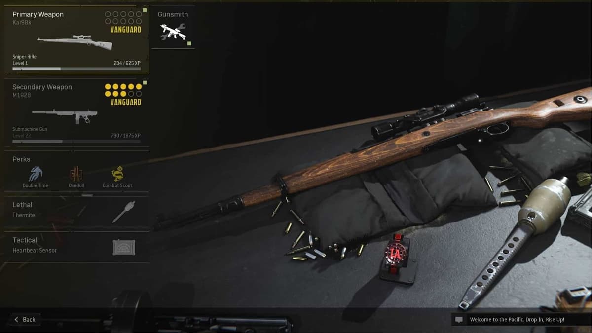 Warzone kar98k in loadout screen