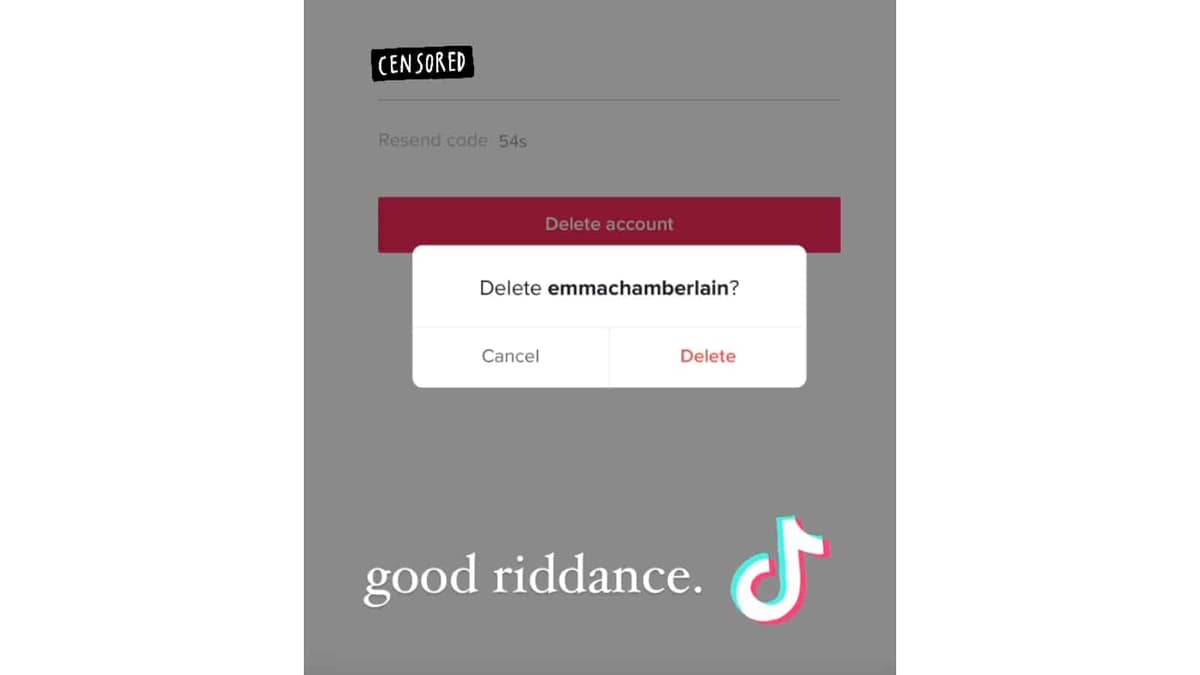 Emma chamberlain deletes TikTok