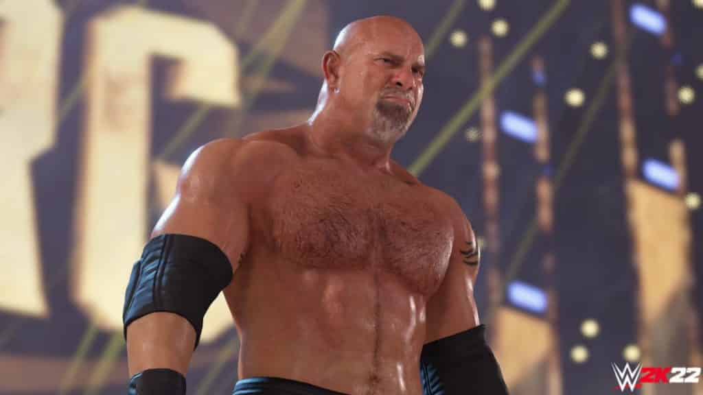 goldberg making his entrance in wwe 2k22