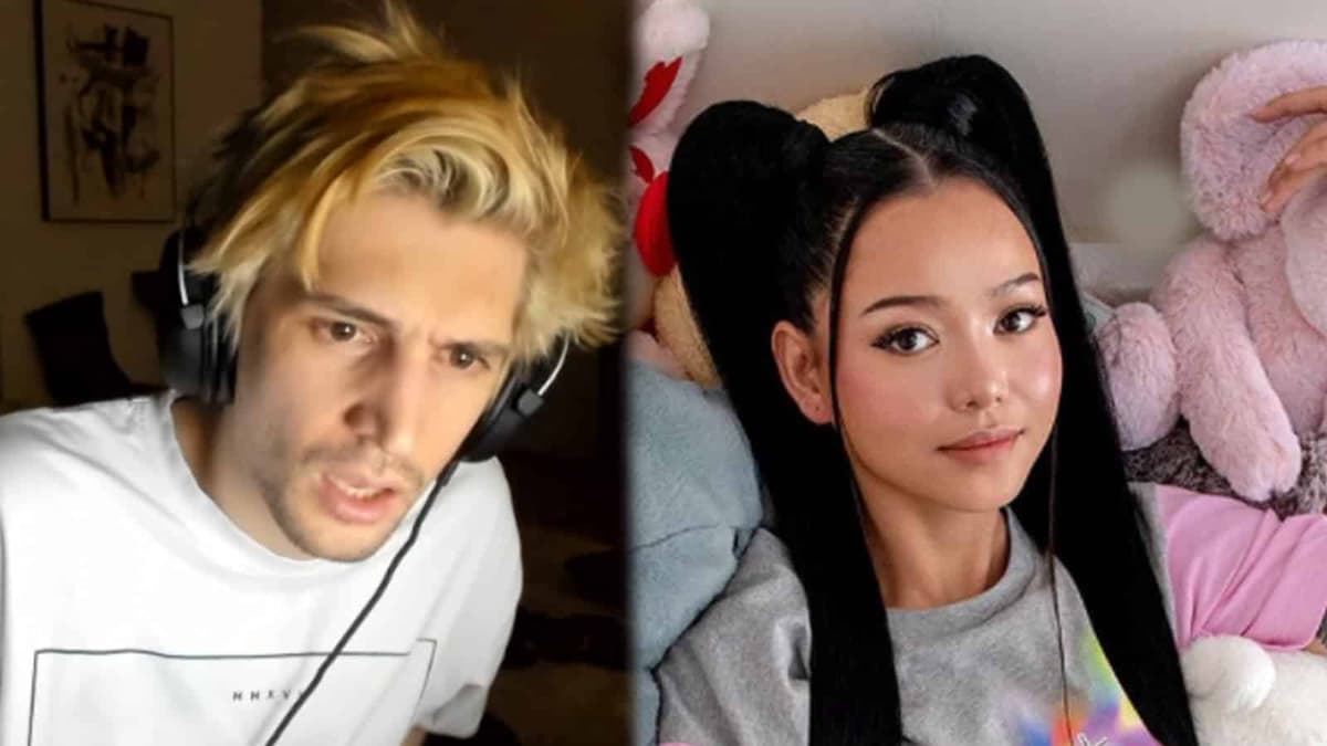 Twitch streamer xQc next to TikTok star Bella Poarch