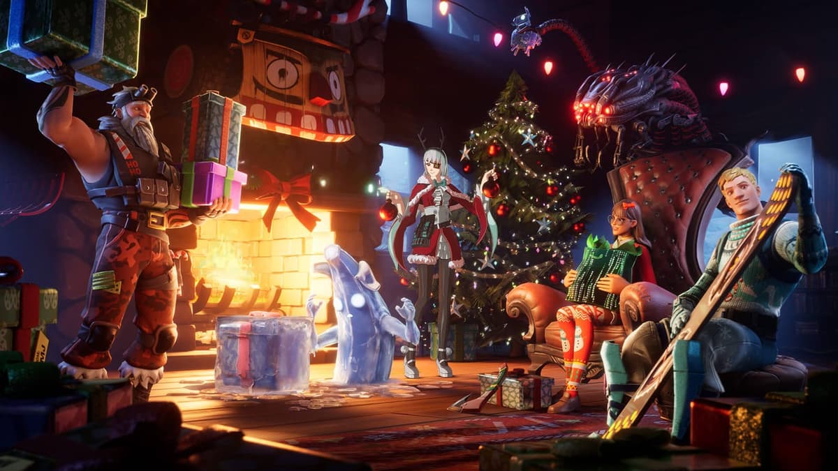 A screenshot of Winterfest in Fortnite 2021.