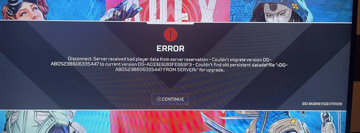 Apex Legends error code.