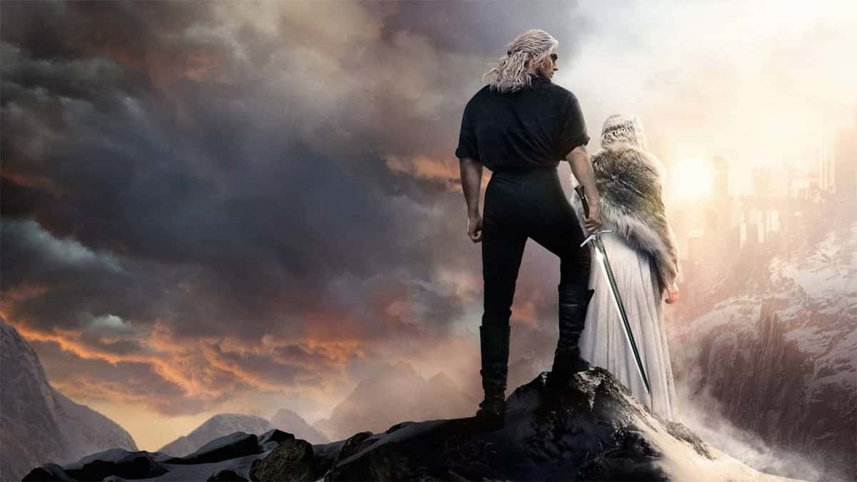 The Witcher artwork with geralt and ciri