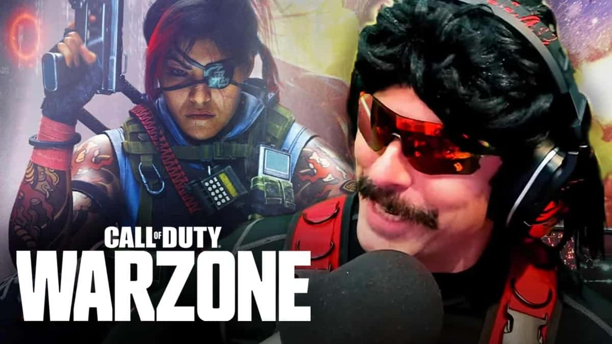 Dr Disrespect next to Warzone Season Five operator.