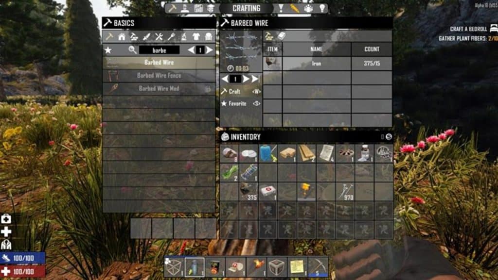 7 days to die menus