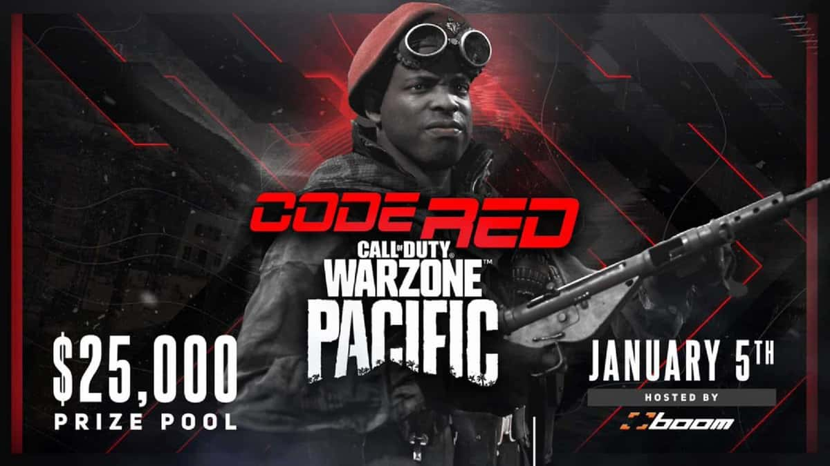 Warzone 25k BoomTV Code Red graphic