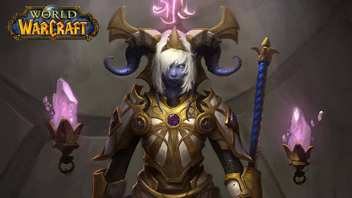 world of warcraft wow yrel draeni warrior in lightbound armor