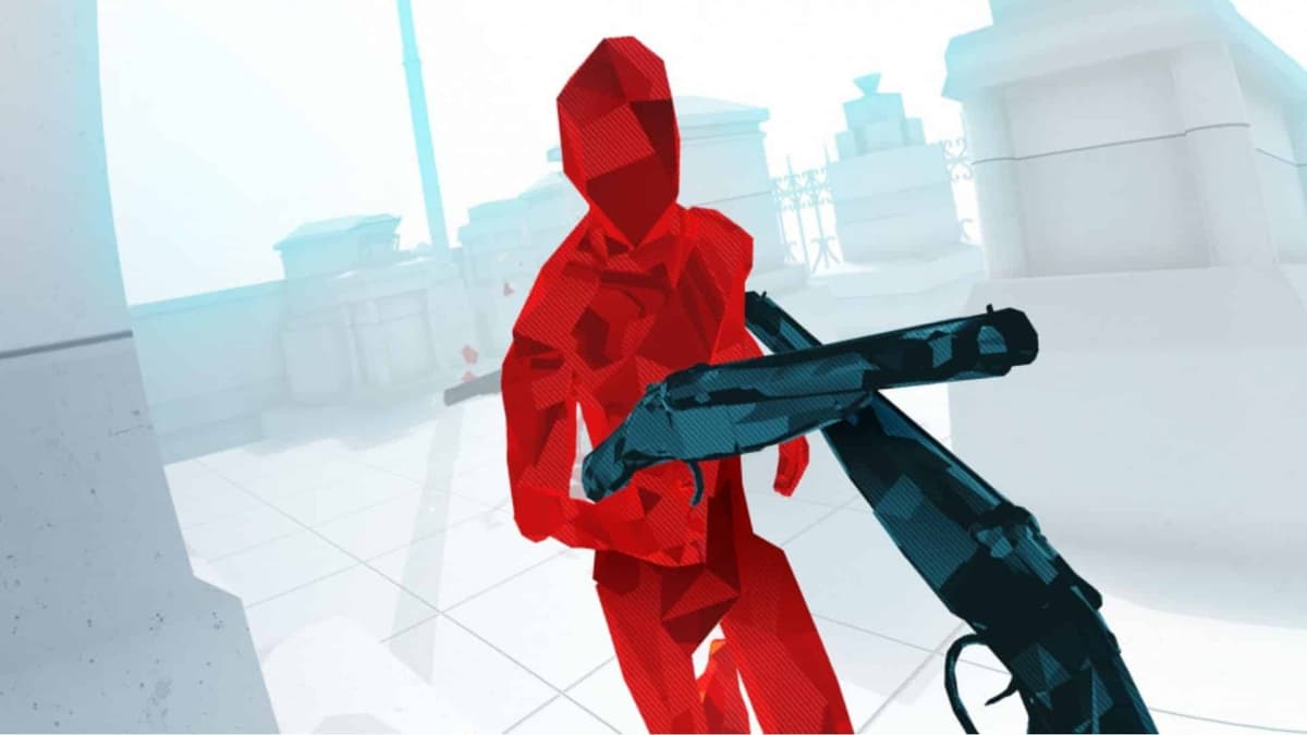 player fighting enemy in superhot