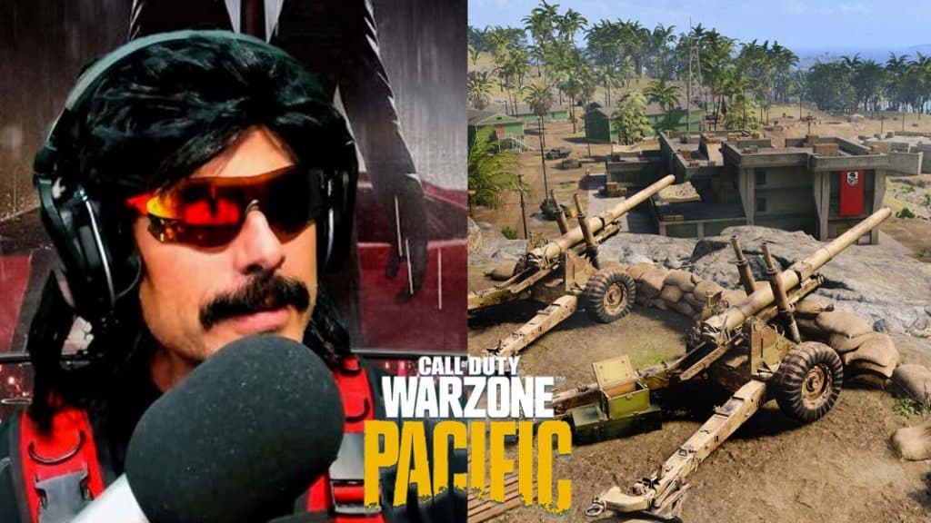 Dr Disrespect streamer next to Caldera