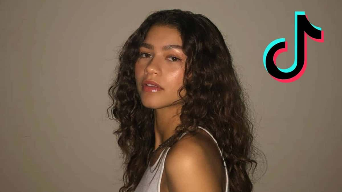 Actress Zendaya next to TikTok logo