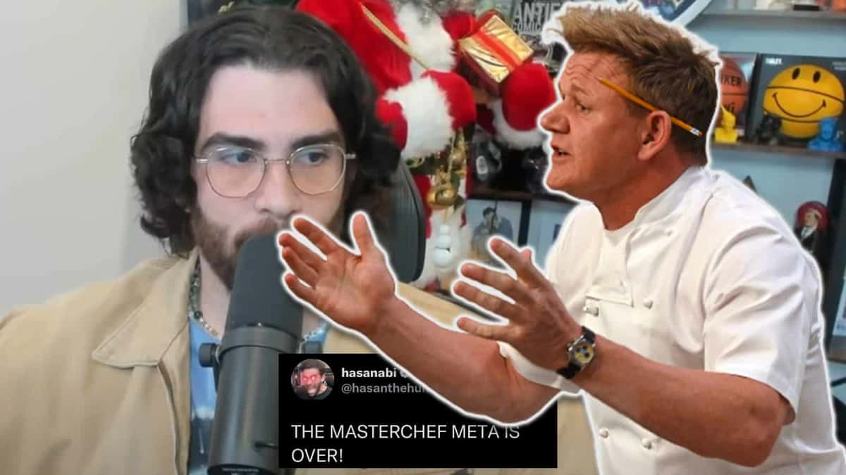 Twitch streamer Hasan next to chef Gordon Ramsay