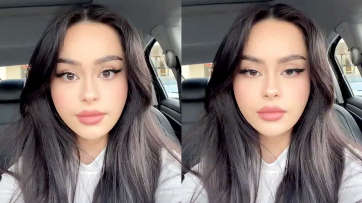 TikTok user doing the Doe Eyes Siren Eyes trend