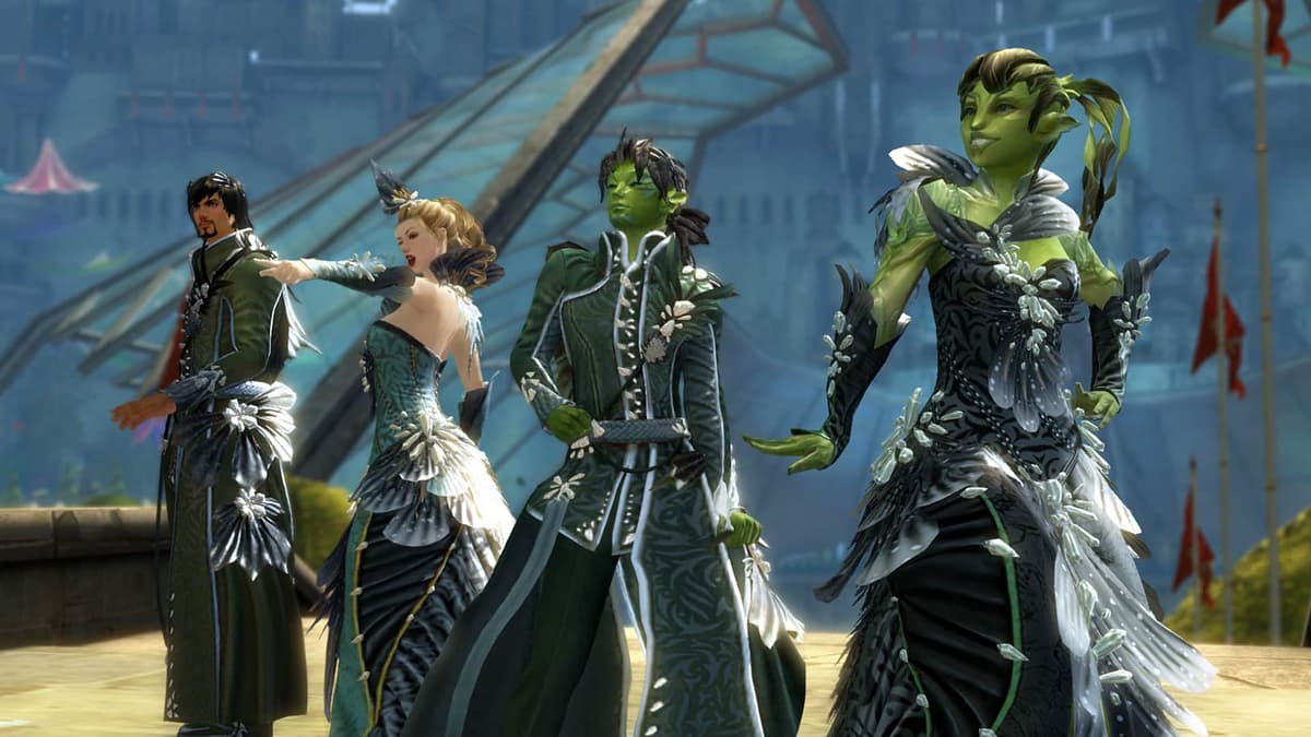 guild wars 2 sylvari and humans stand together