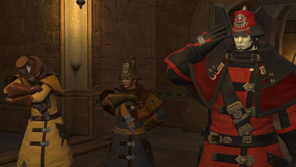 ffxiv grand company characters saluting