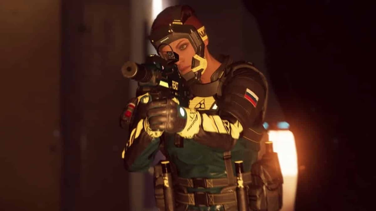 Finka holding rifle in Rainbow Six Extraction