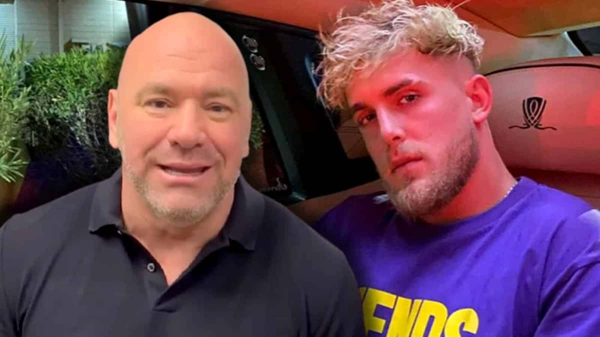 Dana White next to Jake Paul