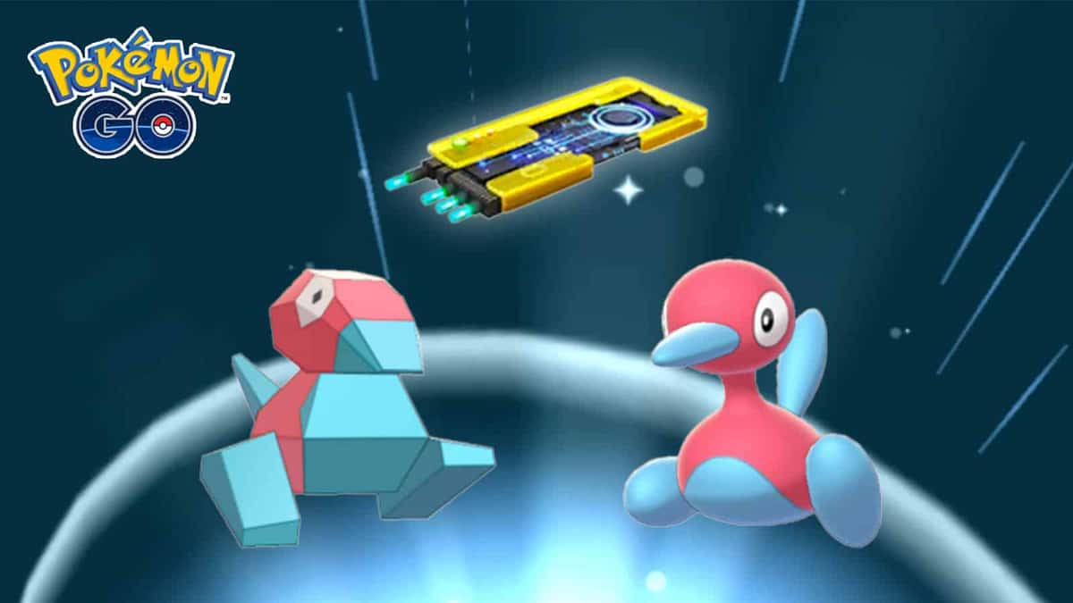 Porygon evolving into Porygon2 with an Upgrade in Pokemon Go