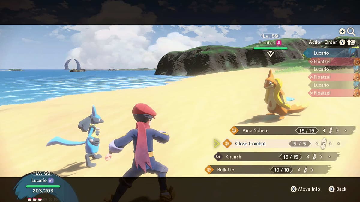 Pokemon Legends Arceus Lucario Battle Styles screenshot