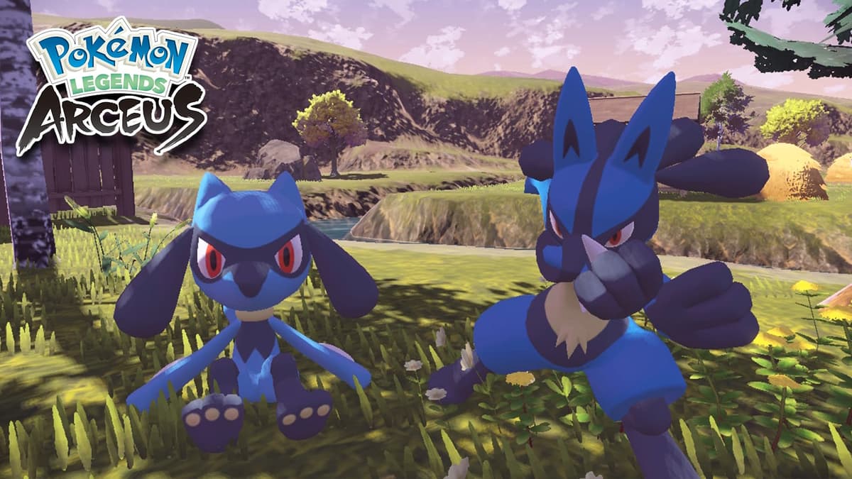 Pokemon Legends Arceus Riolu and Lucario screenshot