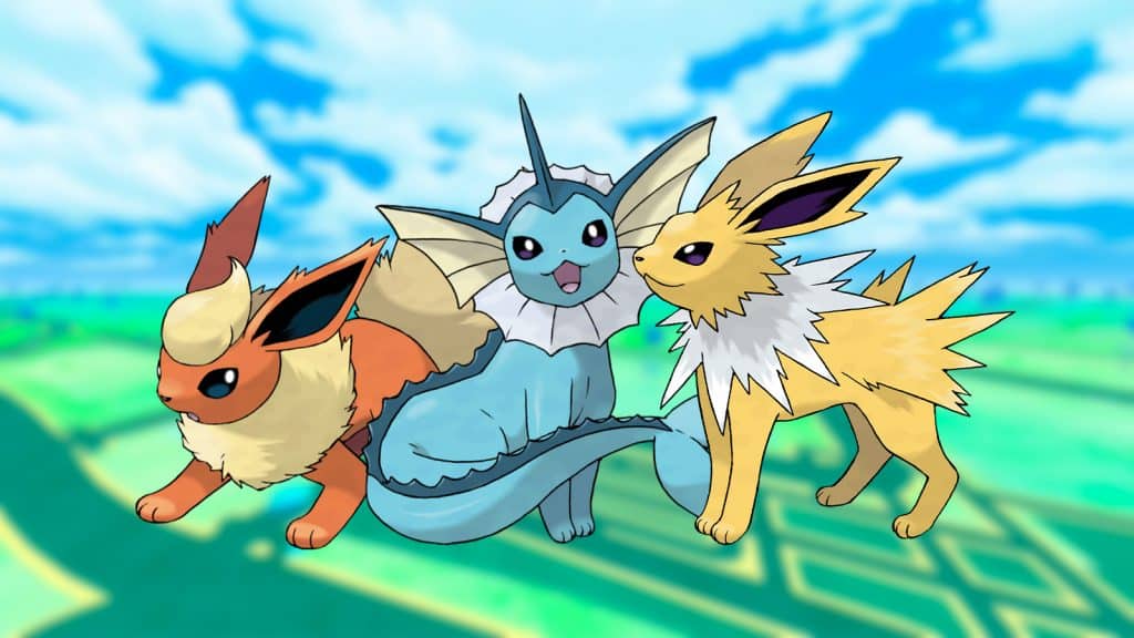 Flareon, Jolteon and Vaporeon, Eevee's evolutions in Pokemon