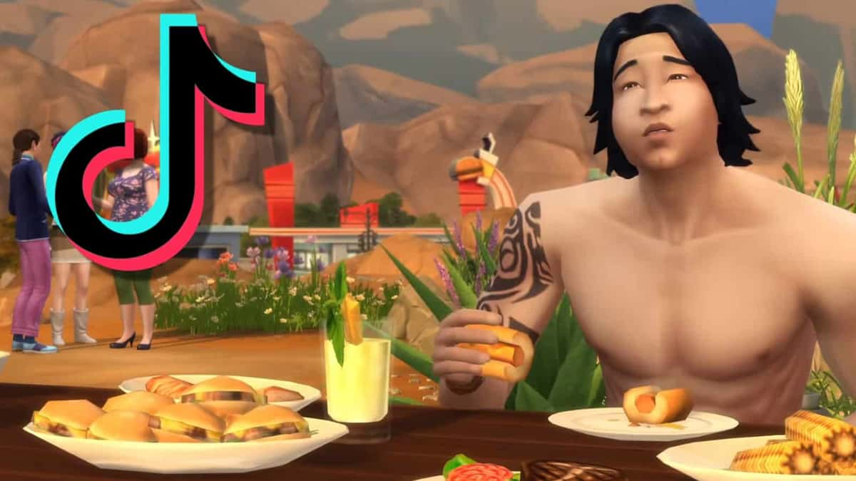 the sims tiktok shirtless man