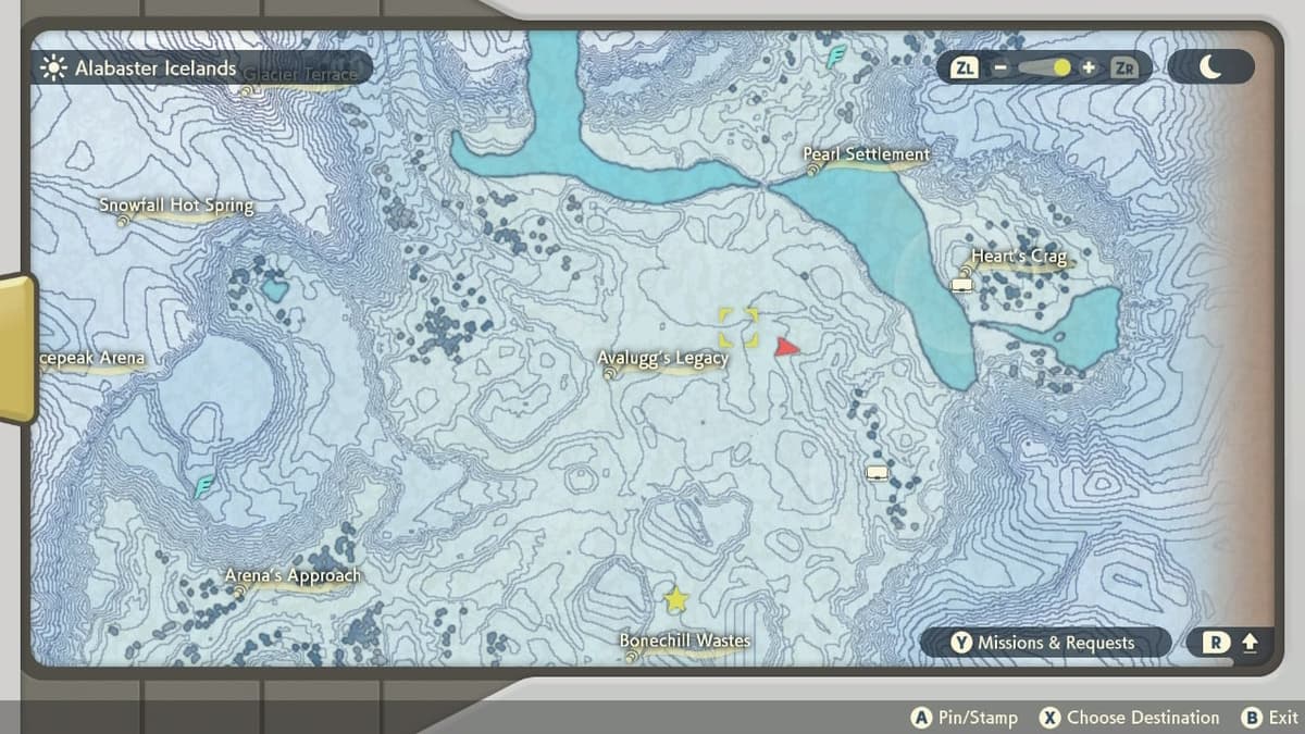 Pokemon Legends Arceus Bergmite map location.