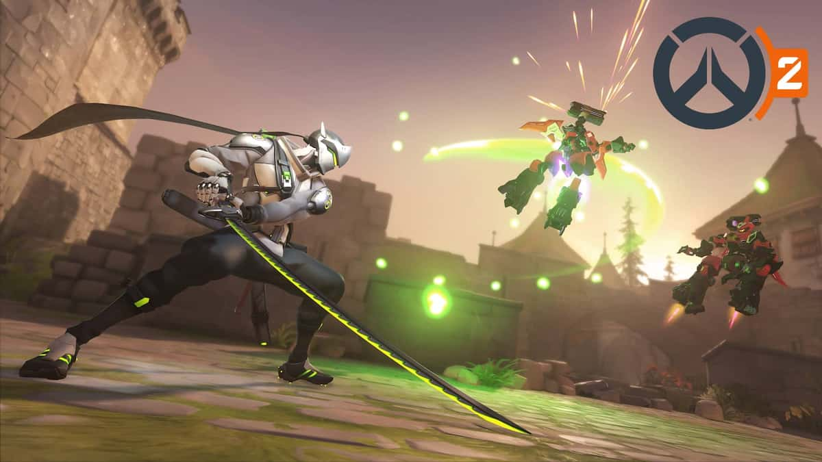 overwatch 2 genji fights robot