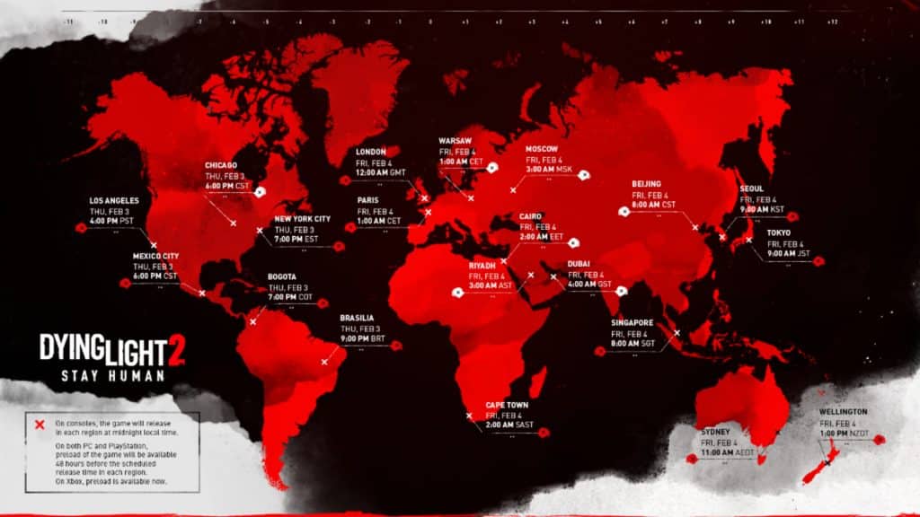 Dying Light 2 launch times