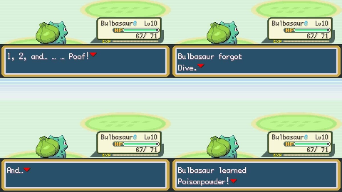 bulbasaur learning new move