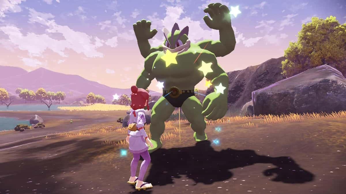 Pokemon Legends Arceus Shiny Machamp screenshot.