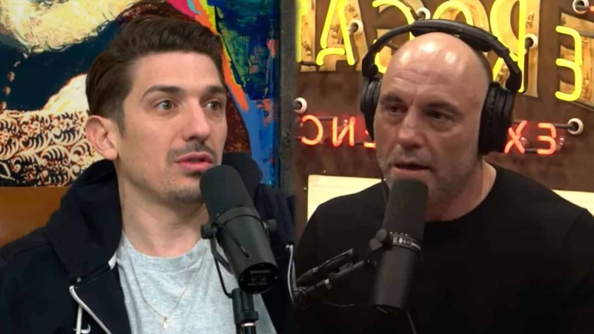 Comedian Andrew Schulz next to Joe Rogan.