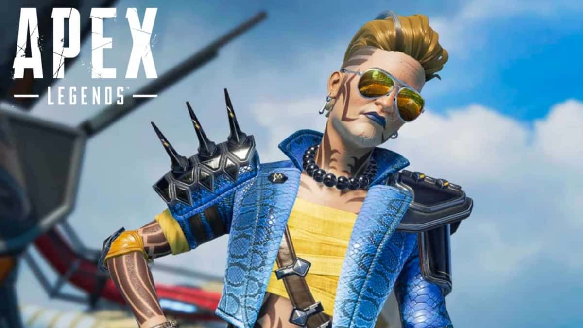 Mad Maggie in blue skin in Apex Legends