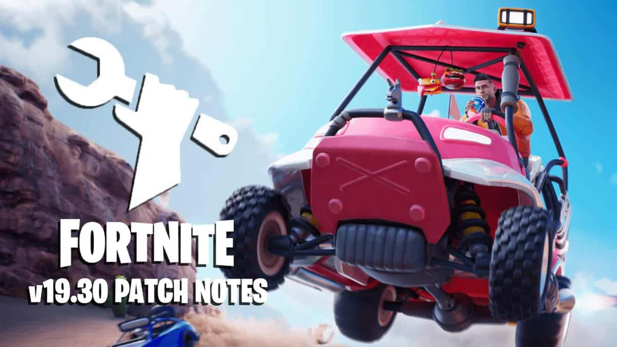 A screenshot of Fortnite update 19.30 patch notes