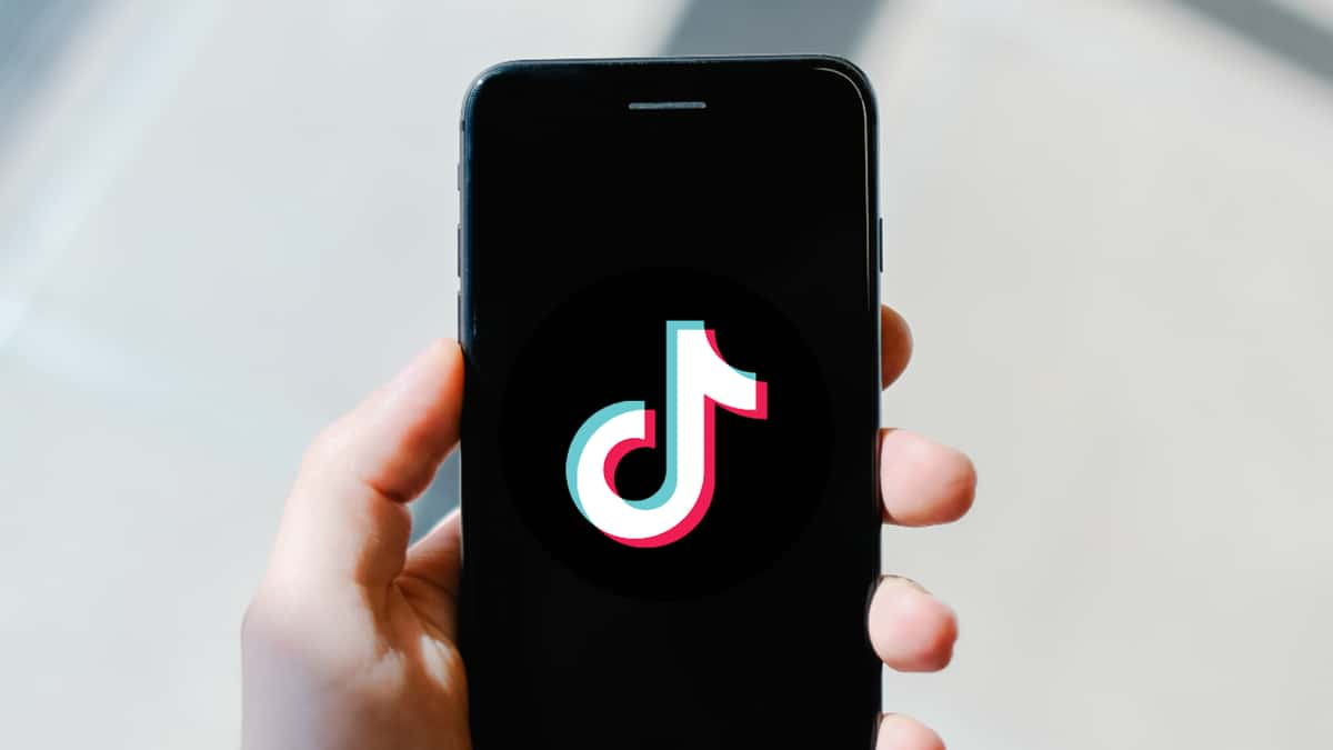 Phone with TikTok logo on it