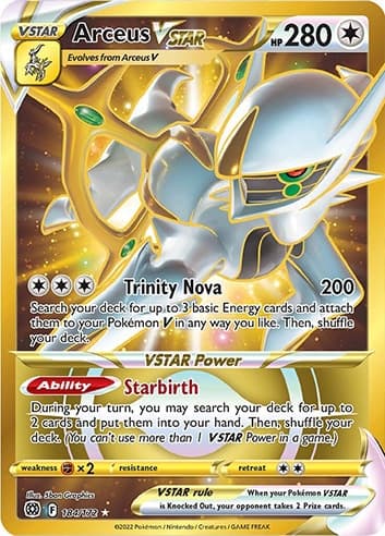 Arceus VSTAR Gold Secret Rare Pokemon Brilliant Stars.