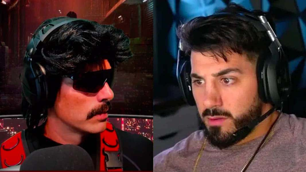 Dr Disrespect streaming next to NICKMERCS