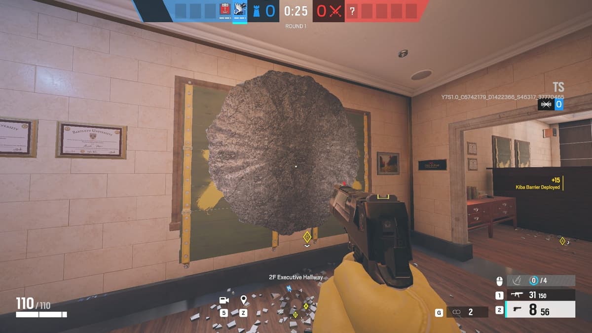 Azami kiba barrier deployed on bank ceo window in Rainbow Six Siege