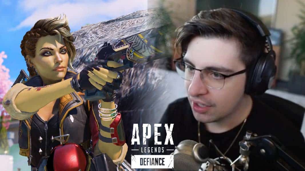 Shroud next to screengrab from Apex Legends Season 12 trailer