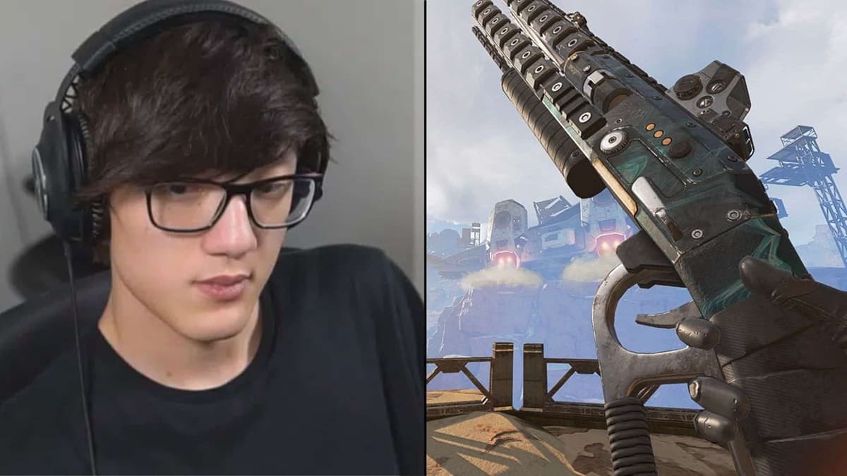 IitzTimmy alongside Peacekeeper shotgun in Apex Legends