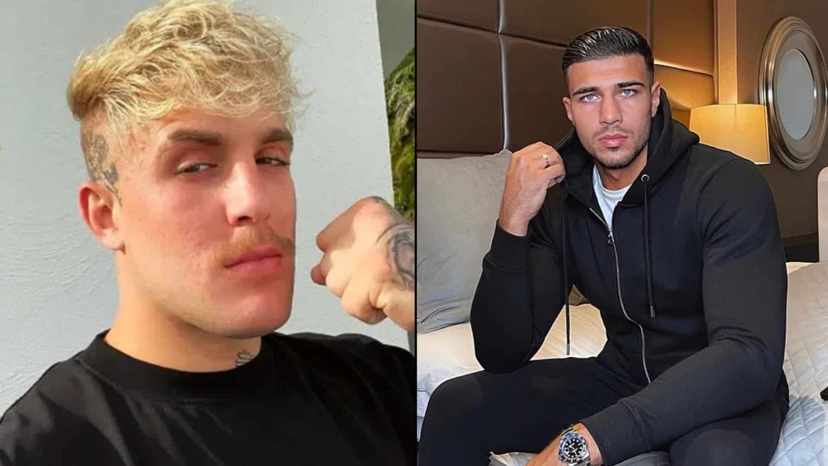 Jake Paul and Tommy Fury side-by-side making fists