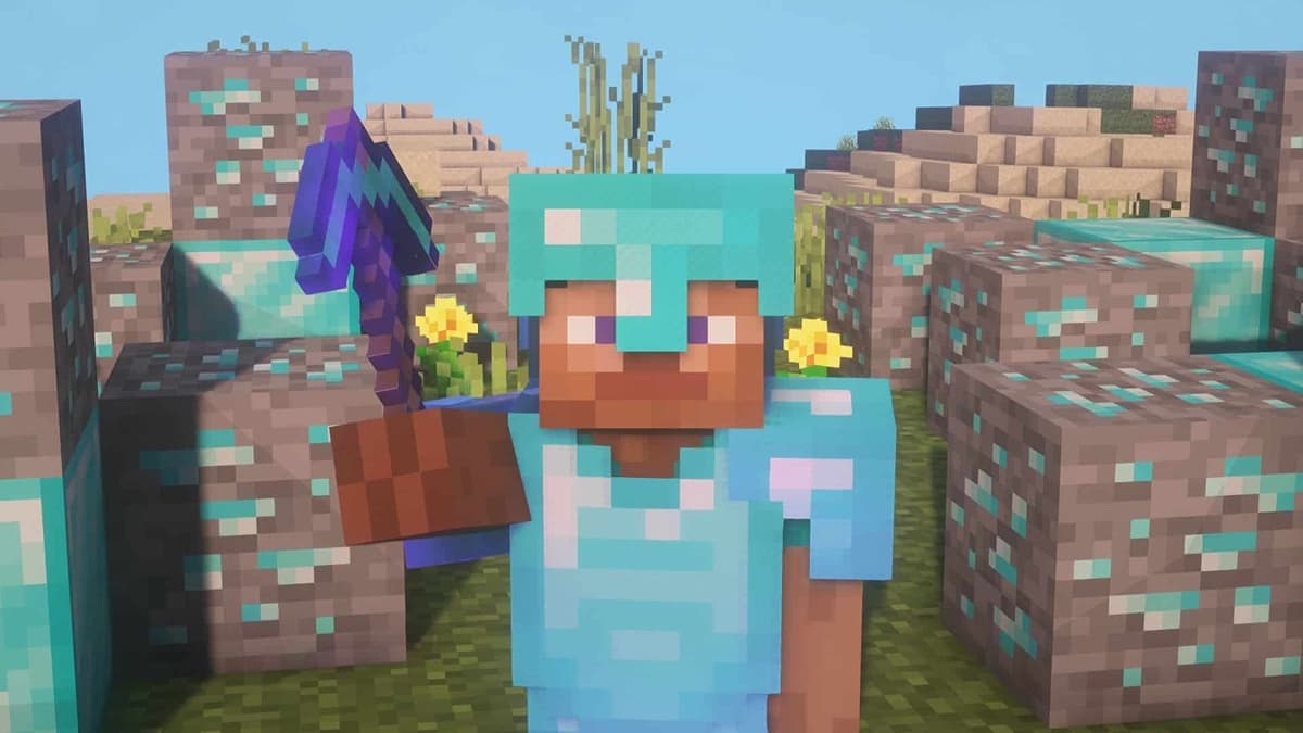 steve holding up spade in minecraft