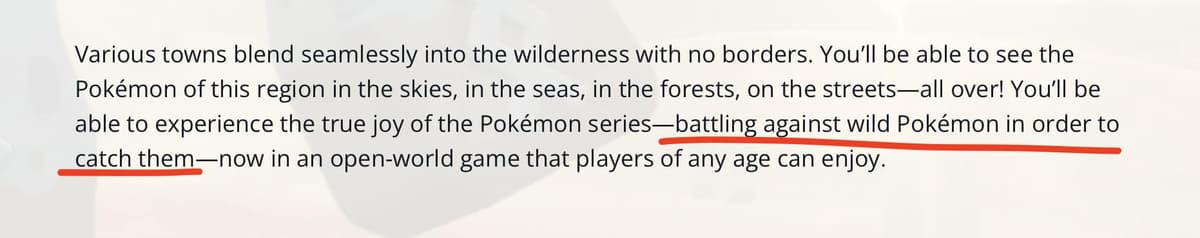 Pokemon Scarlet & Violet website description screenshot.