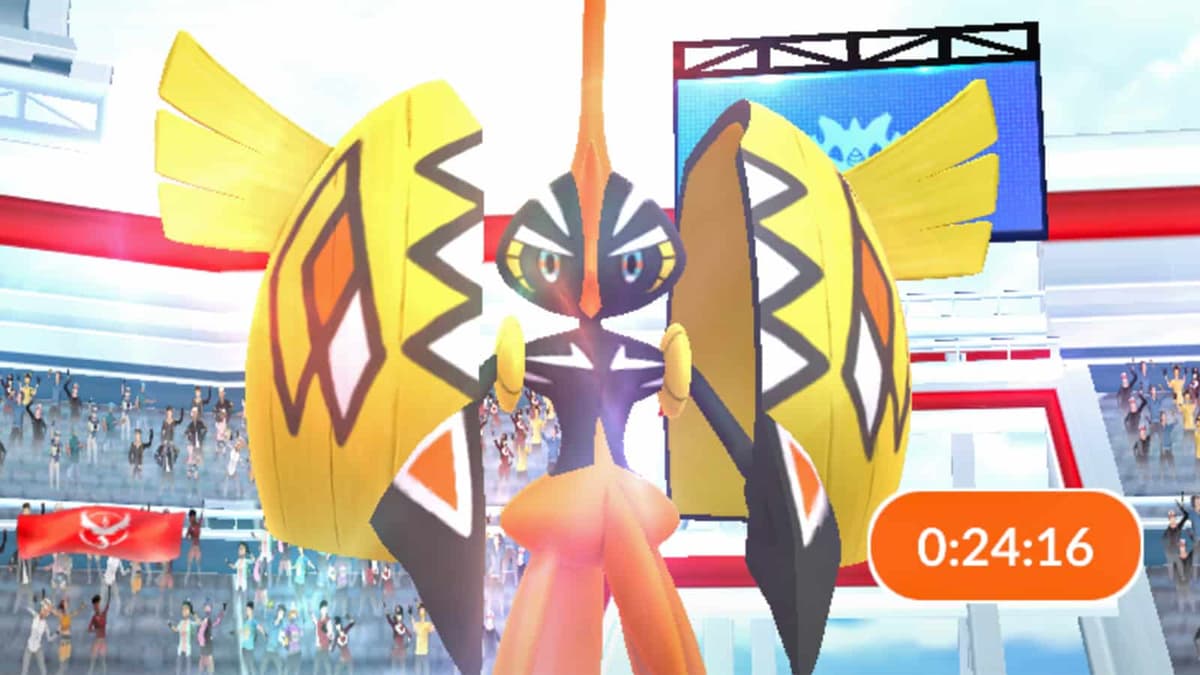 Tapu Koko appearing in a Pokemon Go Raid Battle