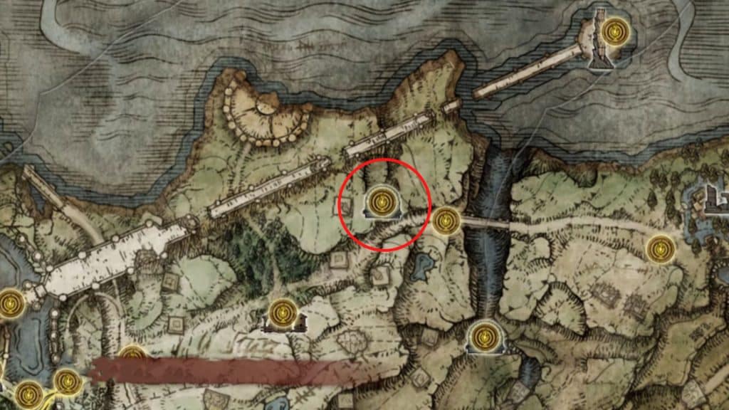 Uchigatana location on Elden Ring map