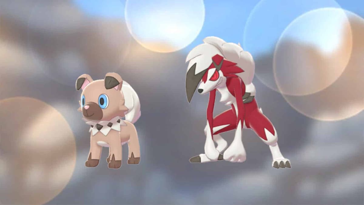 Rockruff evolving into Midnight Lycanroc in Pokemon Go